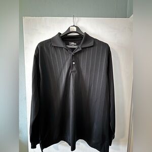 Men's Black PGA Tour Long Sleeve golf shirt